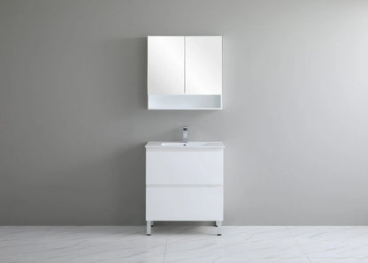 600mm Riva Floor Vanity PVC Cabinet Only - Gloss White