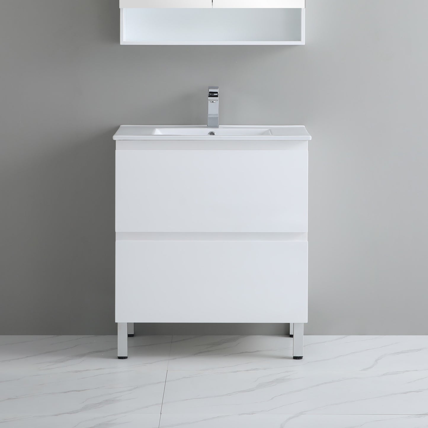 900mm Riva Floor Vanity PVC Cabinet Only - Gloss White