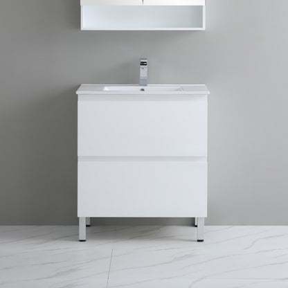 900mm Riva Floor Vanity PVC Cabinet Only - Gloss White