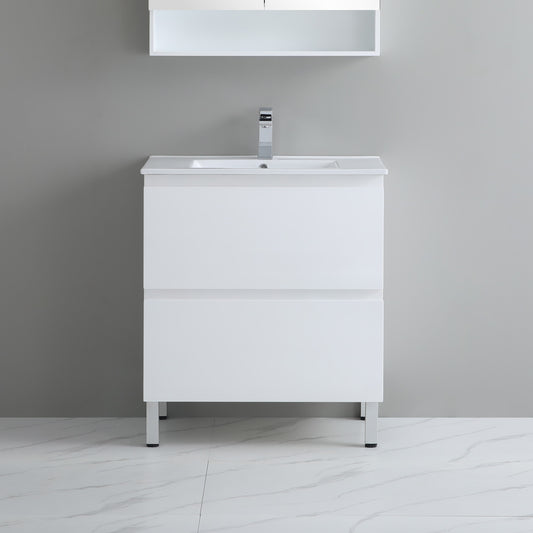 900mm Riva Floor Vanity PVC Cabinet Only - Gloss White