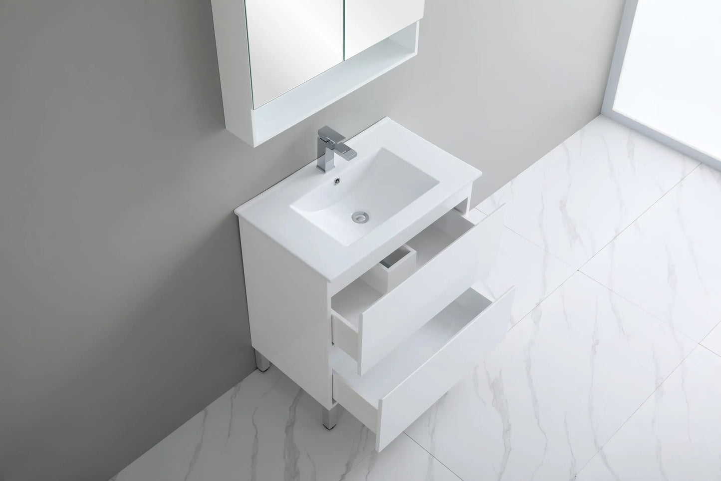 750mm Revive Floor Vanity PVC - Cabinet Only - Matte White