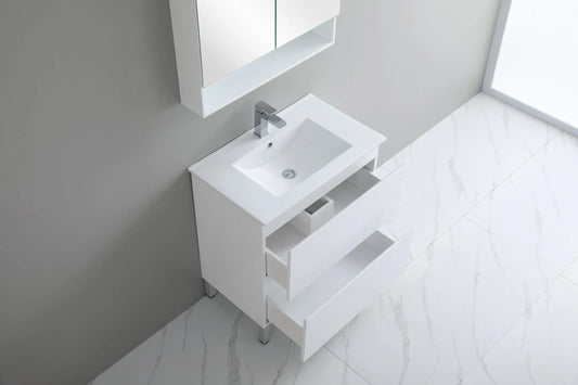 750mm Revive Floor Vanity PVC - Cabinet Only - Matte White
