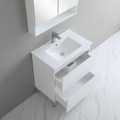 900mm Riva Floor Vanity PVC Cabinet Only - Gloss White
