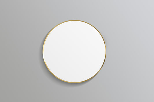 600mm Luna Aluminum Framed Mirror - Brushed Gold