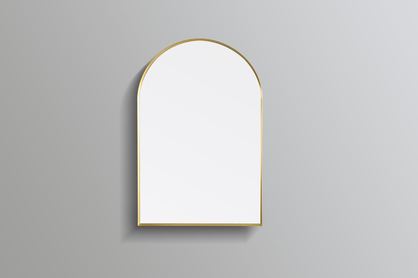 600mm Aura Arch Aluminum Framed Mirror - Brushed Gold