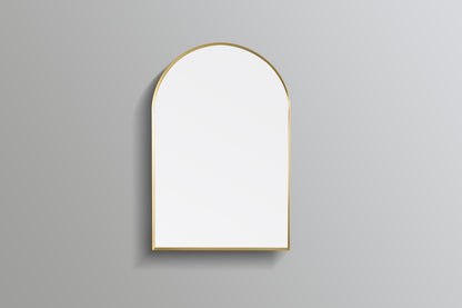600mm Aura Arch Aluminum Framed Mirror - Brushed Gold