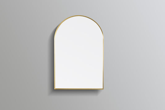 600mm Aura Arch Aluminum Framed Mirror - Brushed Gold