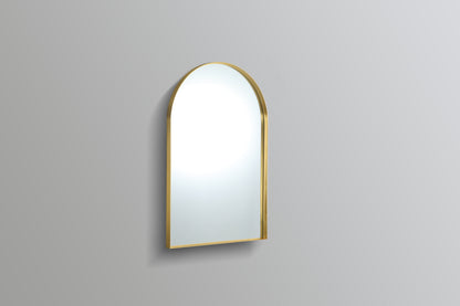 600mm Aura Arch Aluminum Framed Mirror - Brushed Gold
