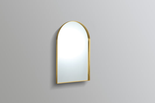 600mm Aura Arch Aluminum Framed Mirror - Brushed Gold