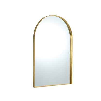 600mm Aura Arch Aluminum Framed Mirror - Brushed Gold