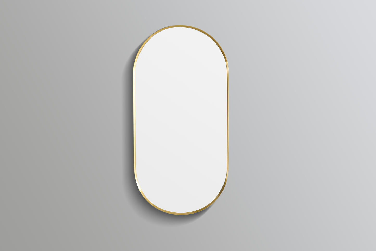 600mm Aura Oval Aluminum Framed Mirror - Brushed Gold