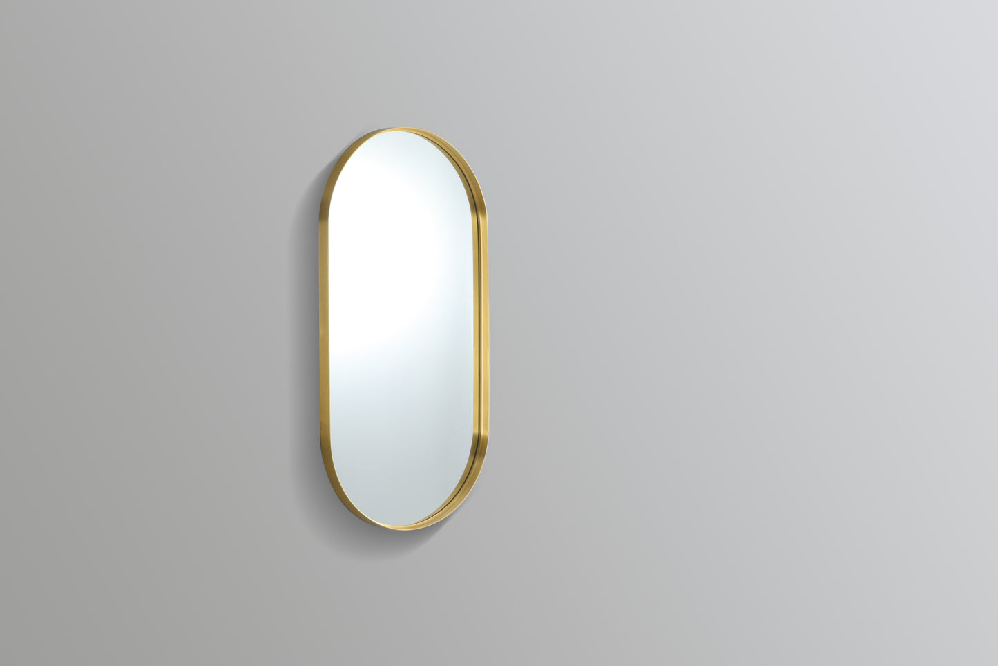 600mm Aura Oval Aluminum Framed Mirror - Brushed Gold