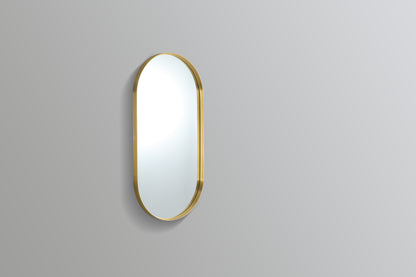 600mm Aura Oval Aluminum Framed Mirror - Brushed Gold