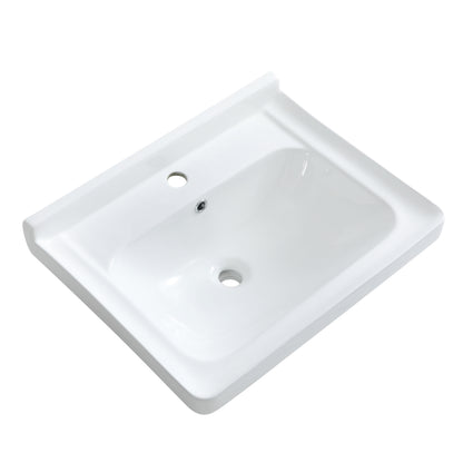 610mm Ceramic Laundry Sink with PVC Cabinet - Gloss White