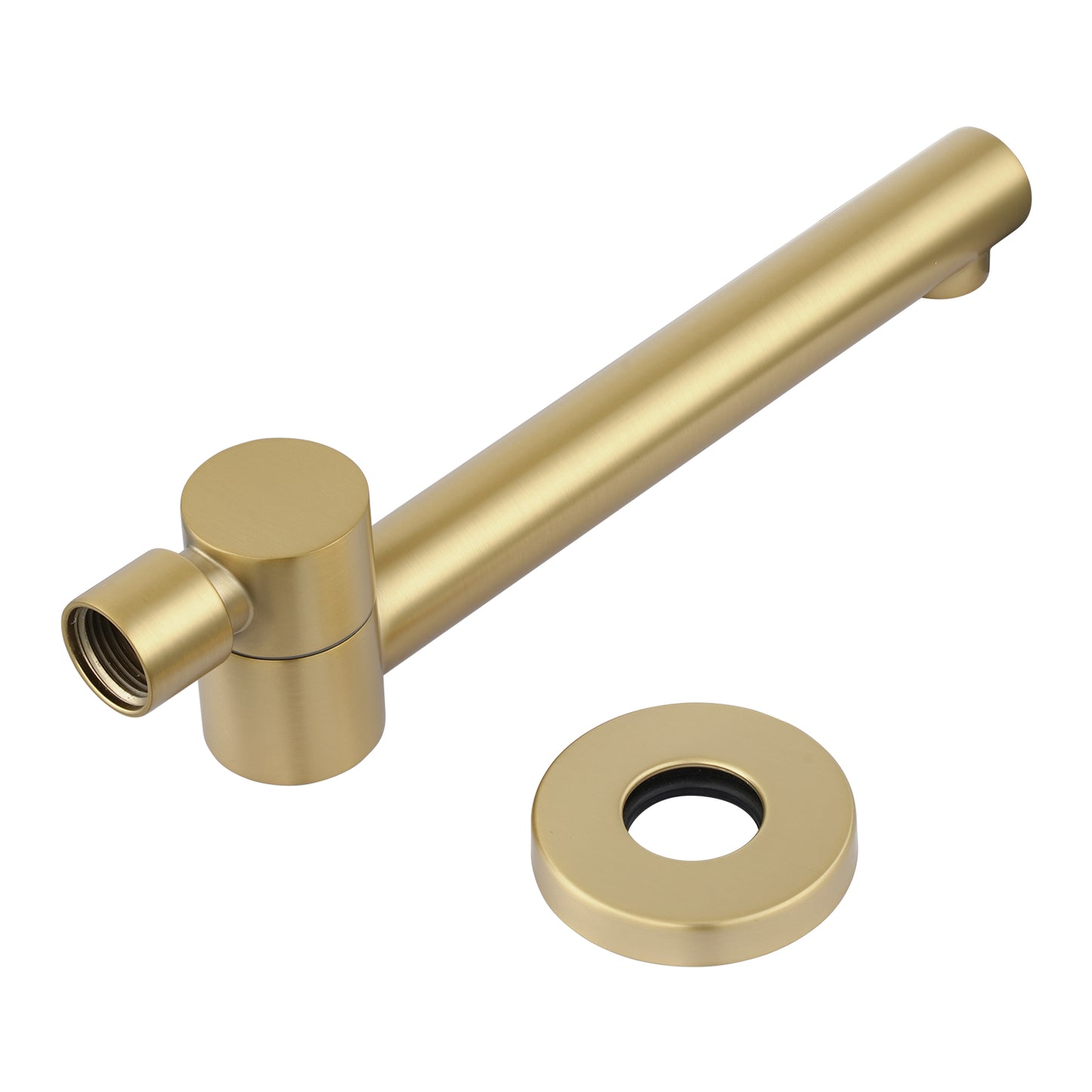 Round Light Brushed Brass Bathtub/Basin Swivel Wall Spout
