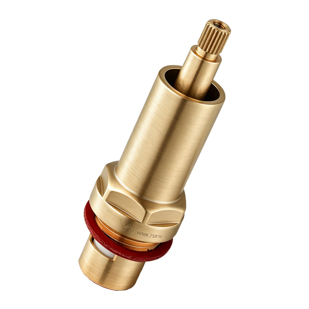 Round Light Brushed Brass Shower Wall Taps