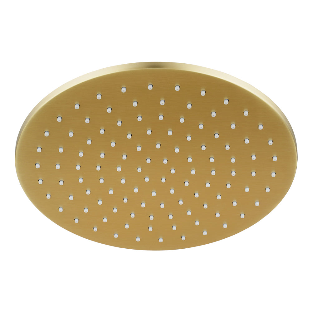 Round Light Brushed Brass Shower Head 250mm(Brass)