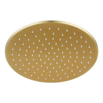 Round Light Brushed Brass Shower Head 250mm(Brass)