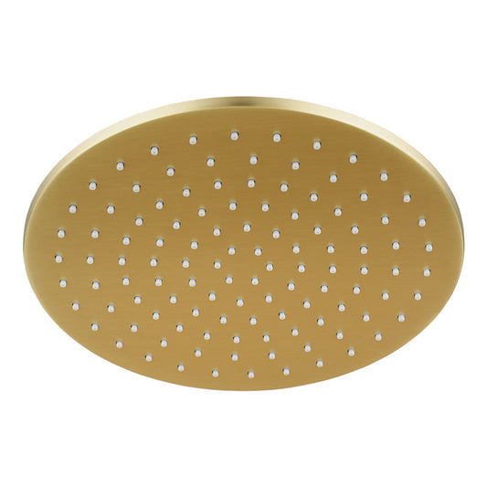 Round Light Brushed Brass Shower Head 250mm(Brass)