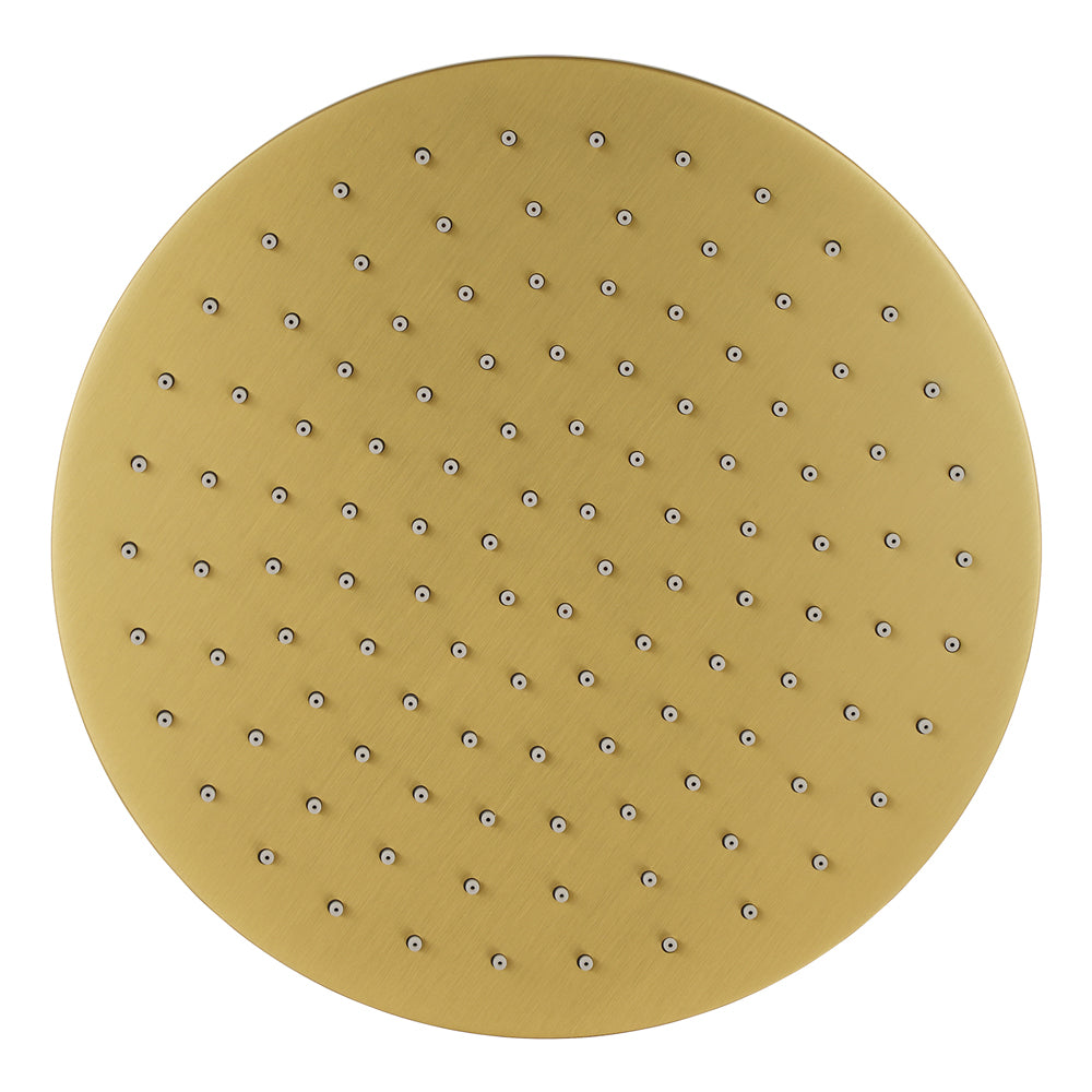 Round Light Brushed Brass Shower Head 250mm(Brass)