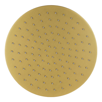 Round Light Brushed Brass Shower Head 250mm(Brass)