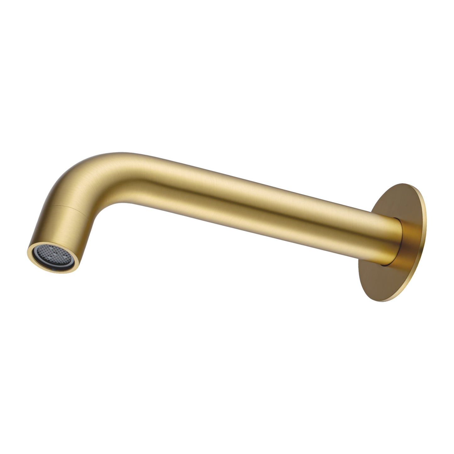 LUCID PIN Series Round Light Brushed Brass Bathtub/Basin Wall Spout(60mm Flat Back Plate)