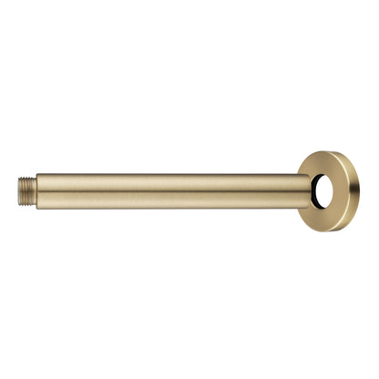 Round Light Brushed Brass Ceiling Shower Arm 200mm
