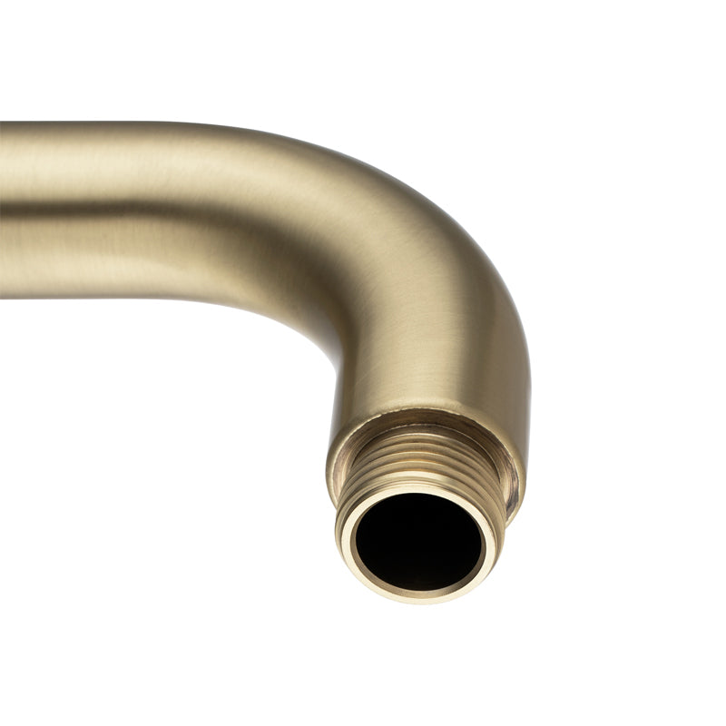 Round Light Brushed Brass Wall Straight Shower Arm 400mm