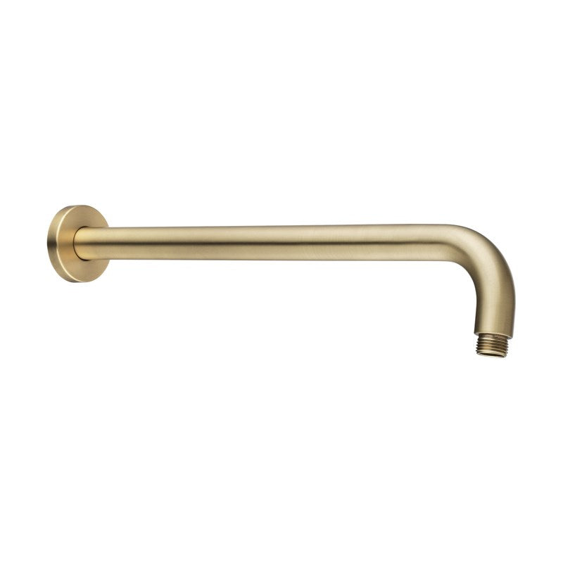 Round Light Brushed Brass Wall Straight Shower Arm 400mm