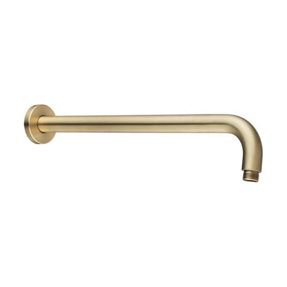 Round Light Brushed Brass Wall Straight Shower Arm 400mm
