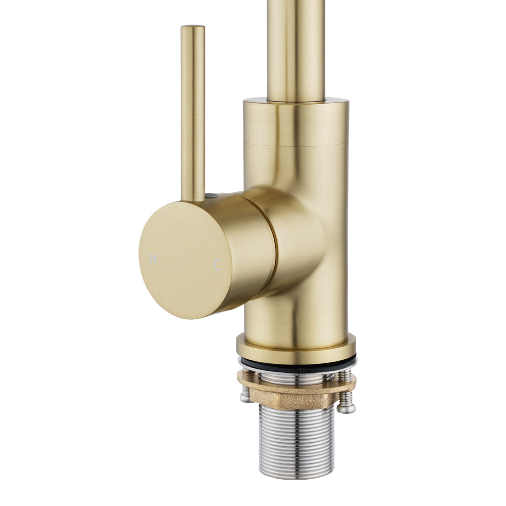 Light Brushed Brass Kitchen Mixer