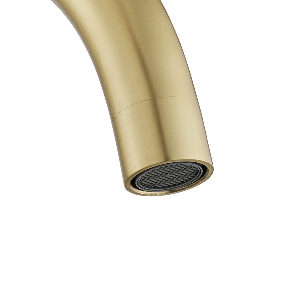 Light Brushed Brass Kitchen Mixer