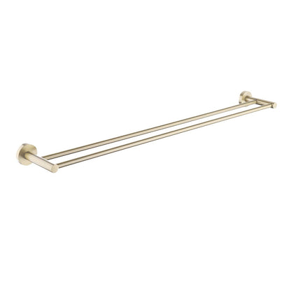 LUCID PIN Series Light Brushed Brass Double Towel Rail Rail 790mm