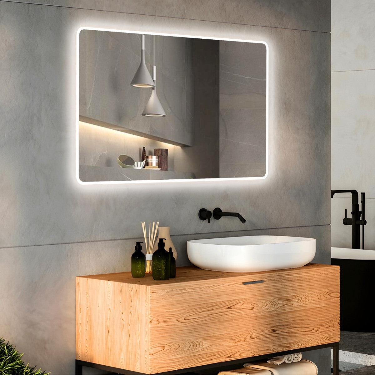 **Acrylic LED Frameless Mirror LDE-A - 900x750mm