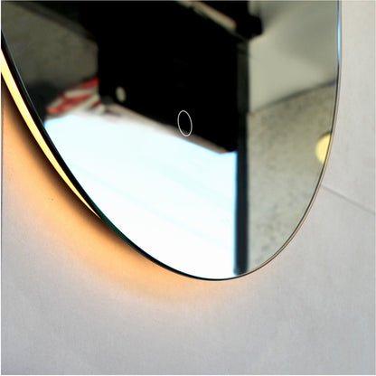 Oval Shape Backlit LED Frameless Mirror -  500x1000mm