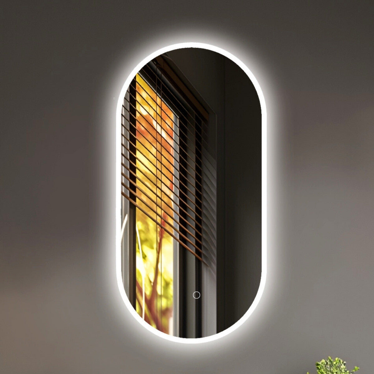Oval Acrylic LED Frameless Mirror - 600x900mm