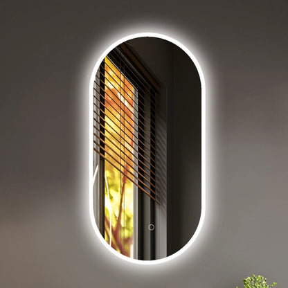 Oval Acrylic LED Frameless Mirror - 600x900mm