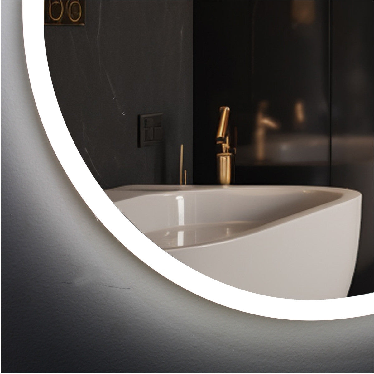 Oval Acrylic LED Frameless Mirror - 600x900mm