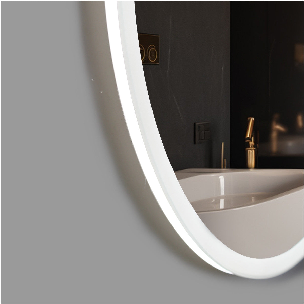 Oval Acrylic LED Frameless Mirror - 600x900mm