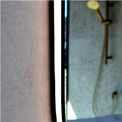 Oval/Pill Shape Backlit LED Frameless Mirror - 450x900mm