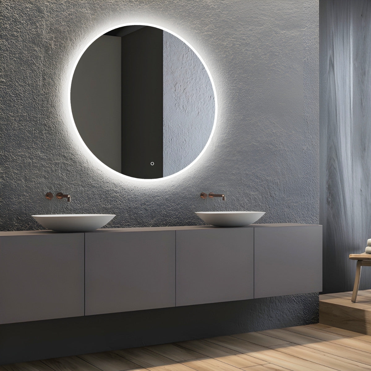 Edge Lit - Round LED Frameless Mirror - LDR 600mm
