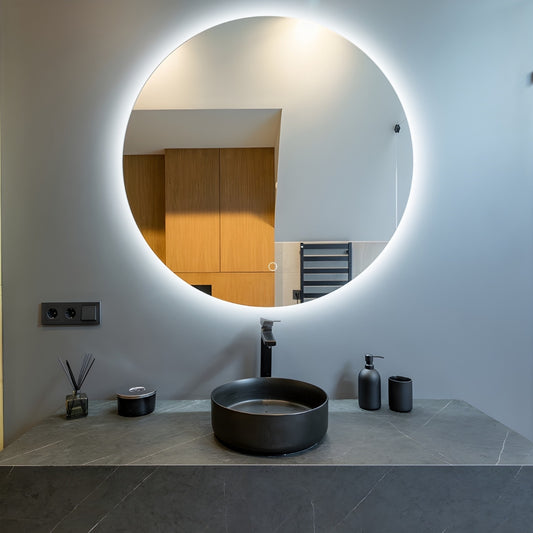 Round Backlit LED Frameless Mirror - LDR1 900mm