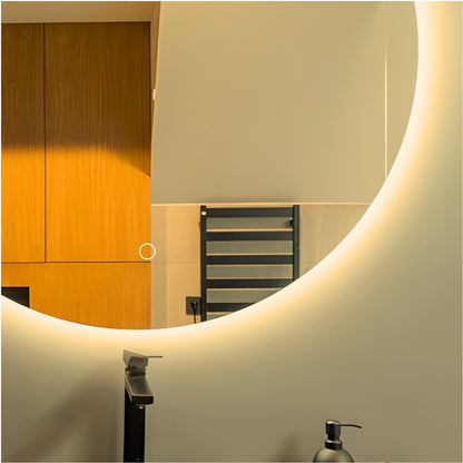 Round Backlit LED Frameless Mirror - LDR1 600mm (LED-R1 60x60)