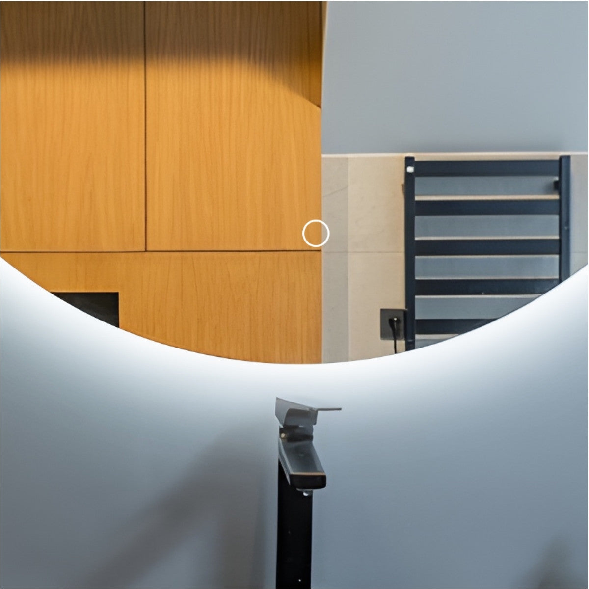 Round Backlit LED Frameless Mirror - LDR1 600mm (LED-R1 60x60)