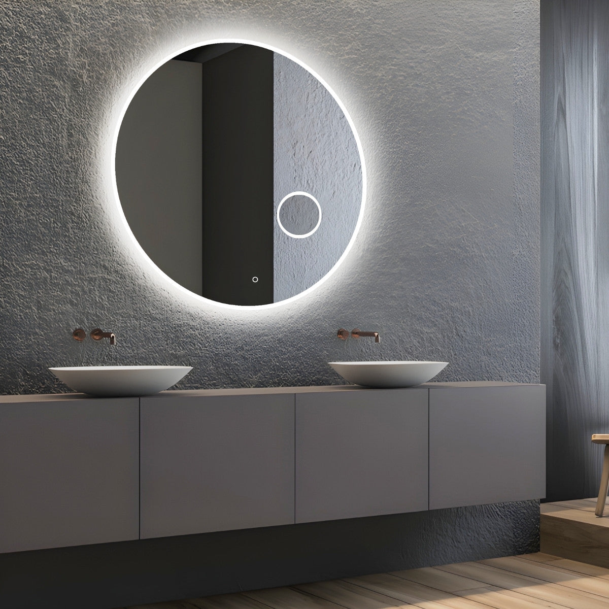 Edge Lit - Round LED Frameless Mirror - LDR 900mm
