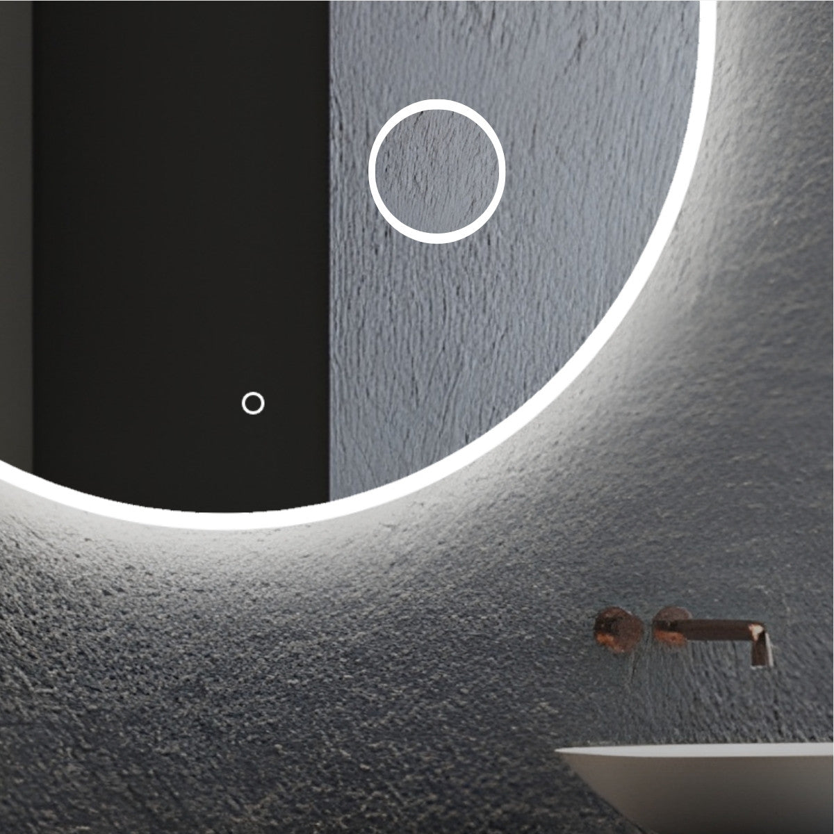 Edge Lit - Round LED Frameless Mirror - LDR 900mm