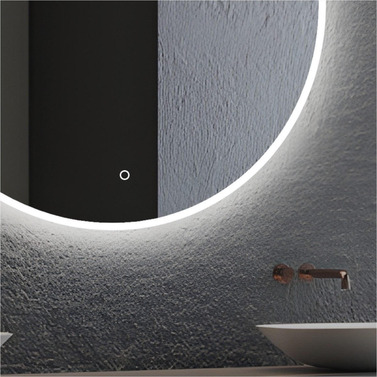Edge Lit - Round LED Frameless Mirror - LDR 600mm