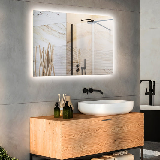 Sharp Edged LED Frameless Mirror - LDS 900x750mm