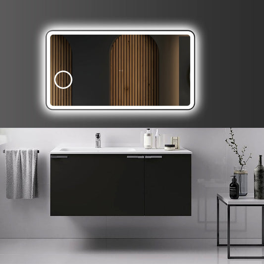 LED Frameless Mirror with Magnifier and Digital  Clock - LDT 1500x800mm