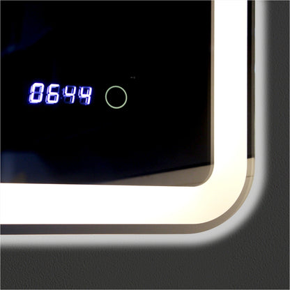 LED Frameless Mirror with Magnifier and Digital   Clock - LDT 900x750mm